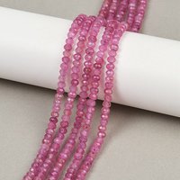Dyed Natural Malaysia Jade Rondelle Beads Strands, Flamingo, 4x2-3mm