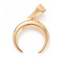 Pendentifs en acier inoxydable 304 avec placage ionique, grands trous, cornes doubles — Breloques et pendentifs