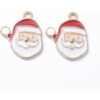 Pendentif en Émail Alliage Plaqué Or Santa Claus pour Noël — Breloques et pendentifs