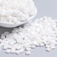 Miyuki Tila Beads, Japanese 2-Hole Seed Beads (TL471) White Pearl AB