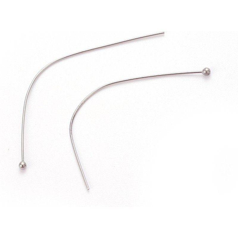 Épingles à tête boule en acier inoxydable 304 résistant au ternissement, 49x0.5mm — Accessoires pour bijoux