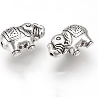 Perles en Alliage de Style Tibétain, Éléphant, Sans Cadmium, Argent Vieilli — Perles à bijoux