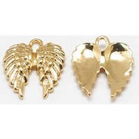 Charm en laiton, Aile, Plaqué or 18K réel, 14x12x2mm — Breloques et pendentifs