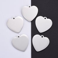 Tarnish Resistant 304 Stainless Steel Heart Pendants, Double Polished — Charms & Pendants