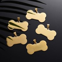 Pendentifs en acier inoxydable 304 avec placage ionique, os de chien, plaqué or 18K — Breloques et pendentifs