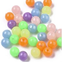 Luminous Acrylic Beads, Glow in the Dark, Mixed Colors, 6mm — Jewelry Beads