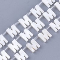 Freshwater Shell Beads, Top Drilled, Letter.M, 10x9x3mm — Jewelry Beads