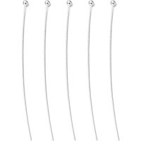 Brass Ball Head Pins, Silver Color Plated, 24 Gauge, 45mm — Jewelry Findings