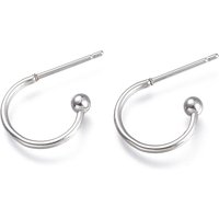 Non-Tarnish 304 Stainless Steel Earring Hooks, 12.5x18.5mm — Jewelry Findings