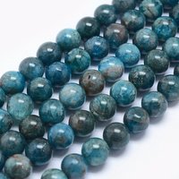 Natural Apatite Beads, Round, 6mm Diameter, 0.8mm Hole — Jewelry Beads
