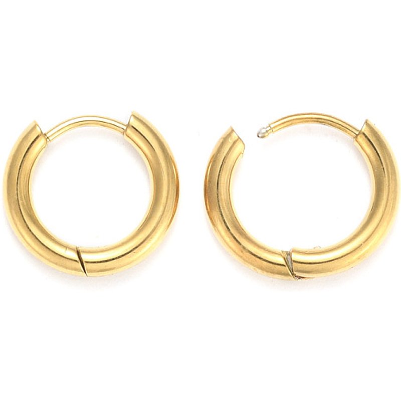 Ion Plating 304 Stainless Steel Huggie Hoop Earrings, 15mm — Hoop Earrings