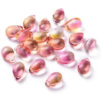 Perles en verre transparent en forme de goutte, saumon clair, 9x6x5mm — Perles à bijoux