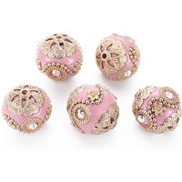 Perles Roses Artisanales d'Indonésie avec Rhinestones AB en Cristal — Perles à bijoux