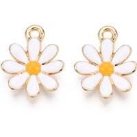Light Gold Plated Flower Pendant with Enamel