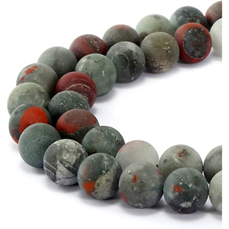 Fils de perles naturelles en héliotrope, givrés, 8mm — Perles à bijoux