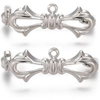 Bowknot Brass Brooch Findings, Platinum, 28.5x10x7mm — Jewelry Findings