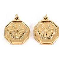316 Surgical Stainless Steel Hexagon Butterfly Pendant with Jump Rings