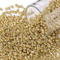 12/0 Round Glass Seed Beads in Metallic Gold, 30000pcs/pound — Jewelry Beads