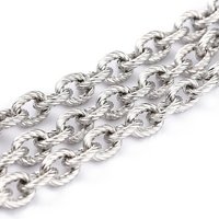 304 Stainless Steel Rolo Chains, Unwelded, 10m Roll