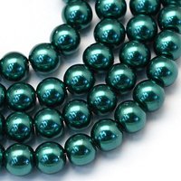 Brins de Perles en Verre Peintes, Teal, 3-4mm, 195pcs — Perles à bijoux