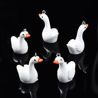 Opaque Resin 3D Cygnet Pendant with Platinum Tone Iron Loop — Charms & Pendants