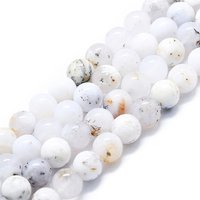 Natural White African Opal Beads Strands, Round, 8mm, 51pcs — Jewelry Beads