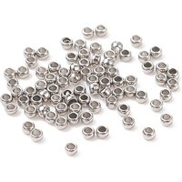 Perles Intercalaires en Acier Inoxydable 304 Non-Oxydable, Rondelle, 1.5x1mm