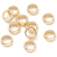 Perles Européennes en Acier Inoxydable 201, Perles Intercalaires, Plaqué Or 18K — Perles à bijoux