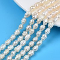 Brins de Perles de Culture d'Eau Douce Naturelles, Forme de Riz, Couleur Coquillage — Perles à bijoux