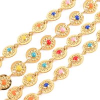 Ion Plating 304 Stainless Steel Flat Round Flower Link Chains