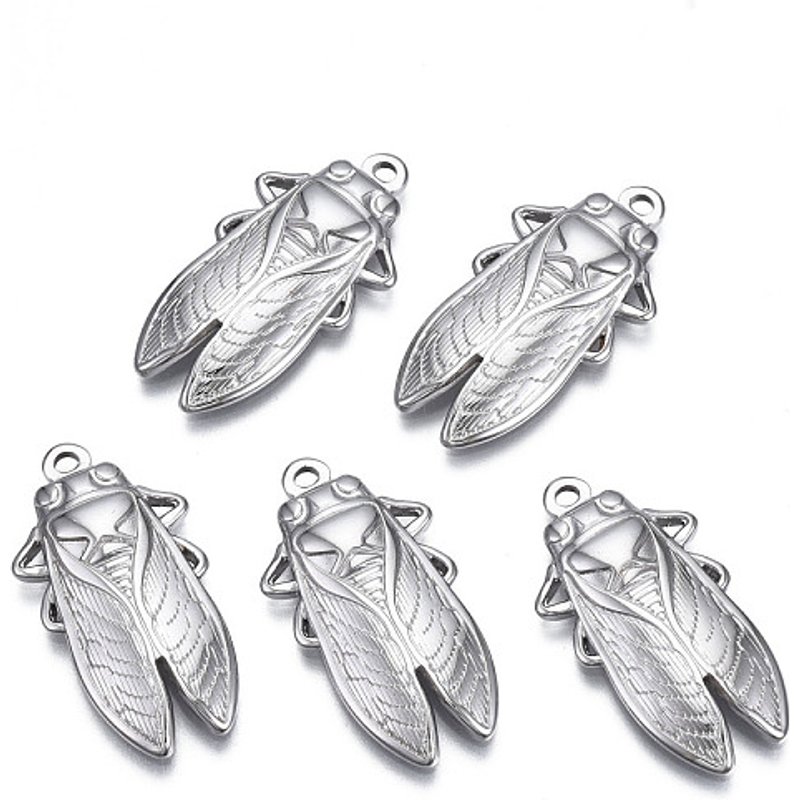 Pendentif Cicada en Acier Inoxydable 201, Non-Tarnish, 29.5x15.5mm — Breloques et pendentifs