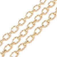 Ion Plating 304 Stainless Steel Twist Oval Link Chains, Golden