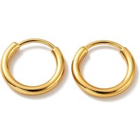 Boucles d'oreilles Huggie en acier inoxydable 201 avec plaquage en or 18K — Boucles d'oreilles créoles