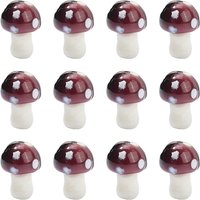10Pcs Perles Champignon Artisanales en Verre, Brun Rosé — Perles à bijoux