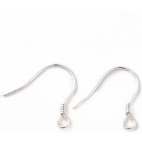 Crochets de Boucles d'Oreilles en Argent Sterling 925 avec Boucles Horizontales — Accessoires pour bijoux
