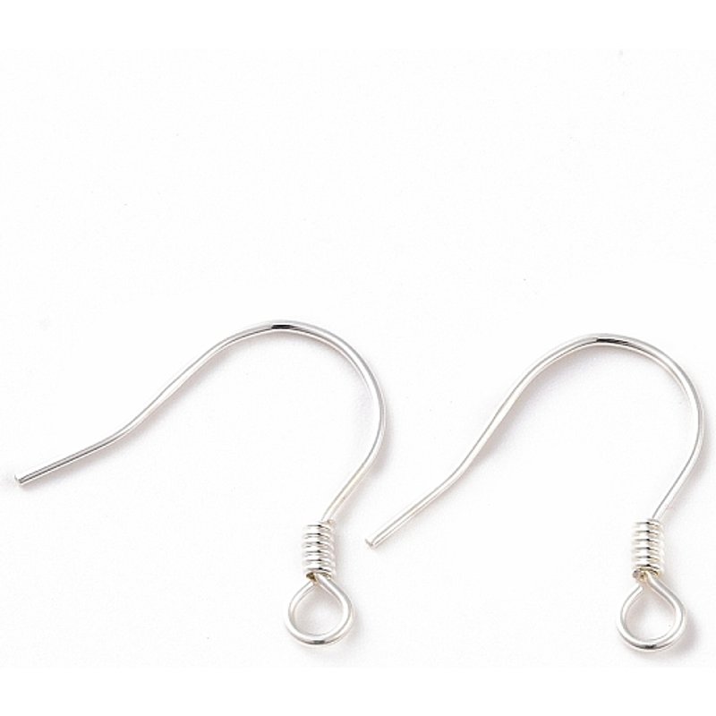 925 Sterling Silver Earring Hooks with Horizontal Loops — Jewelry Findings