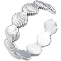 304 Stainless Steel Shell Wrap Open Cuff Ring for Women, Size 8