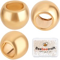 Perles à écraser en acier inoxydable 316, rondelle, plaqué or 24K, 500pcs