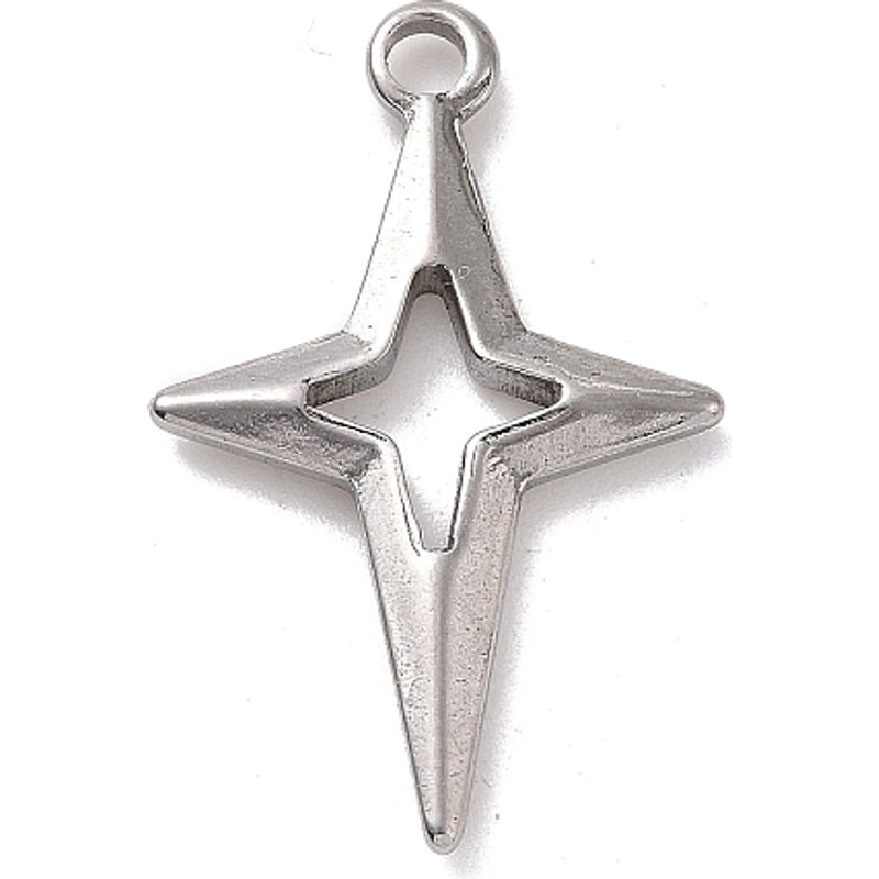 Pendentif Étoile en Acier Inoxydable 304, Non-Tarnissant, 27.5x17mm — Breloques et pendentifs