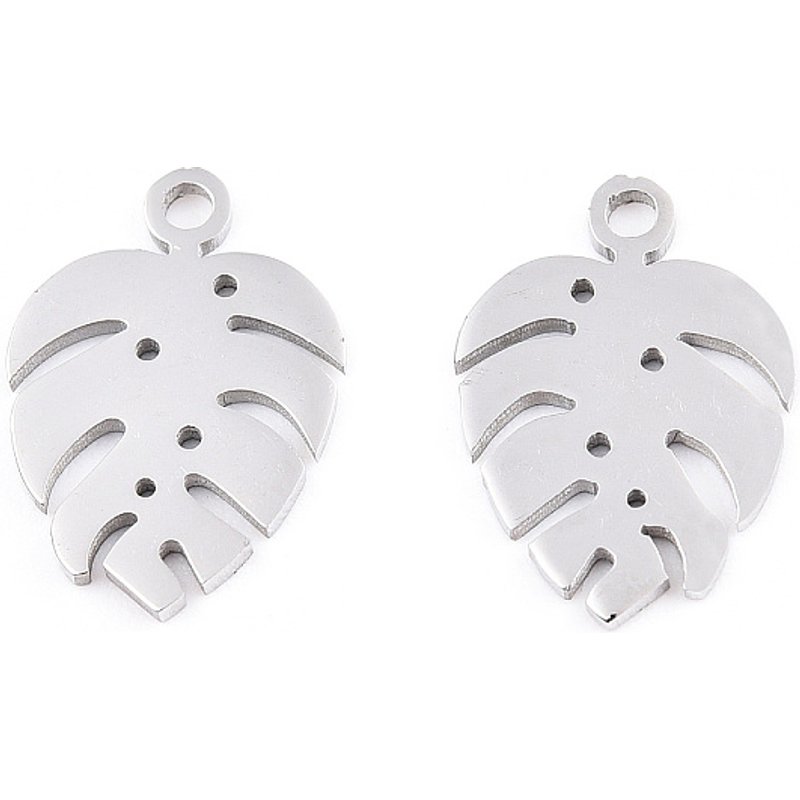 Charms en acier inoxydable 304 sans ternissement, feuille Monstera — Breloques et pendentifs