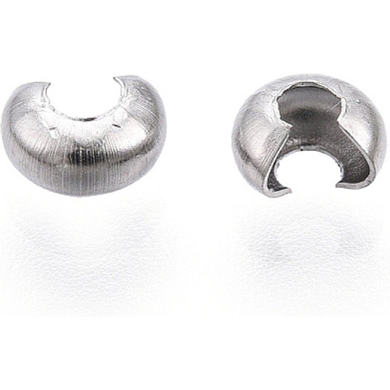 Couvre-billes à sertir en acier inoxydable 304, non ternissant, 3,5x4mm — Perles à bijoux