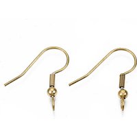 Crochets de Boucles d'Oreilles en Acier Inoxydable 304 avec Boucle Verticale, Plaqué Or 18K — Accessoires pour bijoux