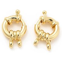 Fermoirs à ressort en laiton, plaqué or 18K, sans cadmium, nickel, plomb — Accessoires pour bijoux