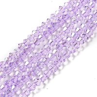 Brins de perles en verre électroplaqué transparent, lilas, bicone, 80-85pcs — Perles à bijoux