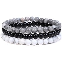 3-Piece Natural Stone Beaded Stretch Bracelets Set for Women — Bracelet Women