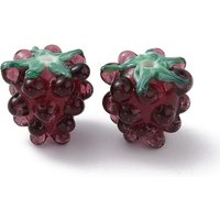 Handmade Lampwork Beads, Grape, Pale Violet Red, 14x12mm — Jewelry Beads