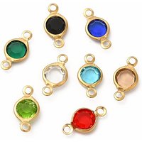 Charms en acier inoxydable 304 avec connecteurs en verre — Accessoires pour bijoux