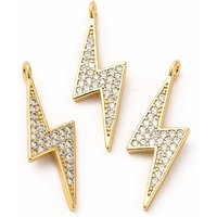 Pendentif Éclair en Plaqué Or 18K de Rack Plating — Breloques et pendentifs