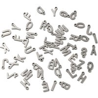 Charms en Acier Inoxydable 304, Lettre A-Z au Hasard — Breloques et pendentifs