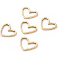 Anneaux de Liaison en Acier Inoxydable 201, Cœur Asymétrique, Plaqué Or 18K — Accessoires pour bijoux